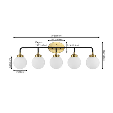 Caleb Brass Vanity Wall Sconce Frosted